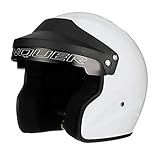 Conquer Snell SA2020 Approved Open Face Auto Racing Race Car Helmet - Adult | Men | Women | Youth - ( Black / White / Silver )