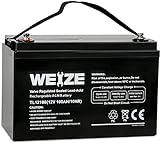 Weize Deep Cycle AGM 12 Volt 100Ah Battery, Maintenance-Free, 3% Self-Discharge Rate, 1150A Max Discharge Current, Perfect for RV, Solar, Trolling Motor, Wind, Marine, Camping and Off-Grid System