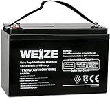 Weize Deep Cycle AGM 12 Volt 100Ah Battery, Maintenance-Free, 3% Self-Discharge Rate, 1150A Max Discharge Current, Perfect for RV, Solar, Trolling Motor, Wind, Marine, Camping and Off-Grid System