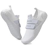 Skerxut Fitness Shoes Deadlift Shoes Cross-Trainer Sneakers for Men and Women (White, 10 Men/11 Women)