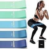 Resistance Bands for Working Out, 5-Pack Elastic Loop Exercise Bands for Strength Training Stretching, Home Gym Equipment for Pilates Yoga Physical Therapy, Leg Glute Arm Workout Kit for Women Men