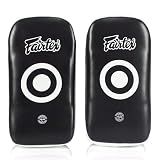 Fairtex Curved MMA Muay Thai Pads for Punching, Blocking, Kicking,Punch, Hitting |Light Weight & Shock Absorbent Boxing Mitts | Extra Padding for Sparring - Black/White (Extra Thick, Pair)