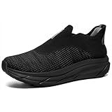 KEFUWU Wide Toe Box Walking Shoes for Men Slip On Diabetic Orthopedic Shoes Lightweight Non Slip Athletic Tennis Sneakers Hands Free (11 Wide Men,Black)