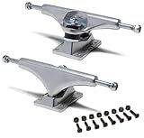 [CCS] Skateboard Trucks | Professional Grade | Steel | Sizes 109mm, 129mm, 139mm, 149mm, & 169mm | Raw Silver, Black | Set of 2 | 1" Mounting Hardware Included (Raw, 139mm (Fits 8.0"-8.25" Decks))