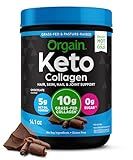 Orgain Keto Collagen Protein Powder, Chocolate - 10g Grass Fed Hydrolyzed Collagen Peptides for Women & Men, Type I & III, 5g MCT Oil - Hair, Skin, Nail, & Joint Support, Non-GMO, Gluten Free - 0.88lb