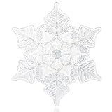 devembr Snowboard Stomp Pad, 3D Clear Snowflake Snowboarding Stomp Pads, PVC Material, 5.11" x 4.53", Transparent Snowflake Pattern