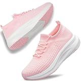 YHOON Womens Slip on Walking Shoes Comfort Lightweight Breathable Sock Shoe Non-Slip Mesh Casual Fashion Tennis Running Sneakers Pink Size 8