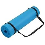 Fitvids 1/2-Inch Thick High Density Foam Exercise Yoga Mat with Carrying Strap, For Cushioning The Body Against Hard Floors, Blue
