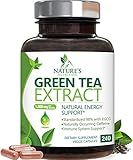Green Tea Extract Capsules 1000 mg - 3X Strength Green Tea Pills with 45% EGCG & 98% Polyphenols for Natural Energy - Vegan Antioxidant Herbal Supplement for Heart Health Support - 240 Capsules