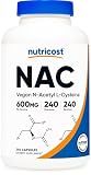 Nutricost N-Acetyl L-Cysteine (NAC) 600mg, 240 Vegetarian Capsules