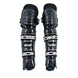 MyLec MK5 Street/DEK Shin Pad, Lightweight & Durable Hockey Accessories, 360° Velcro Straps, Hard Front Shells, Breathable Material, Metatarsal Padding Street Hockey Shin Guards, Foam Rubber(11,Black)