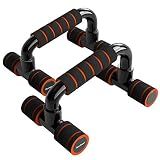 Readaeer Push Up Bars Gym Exercise Equipment Fitness 1 Pair Pushup Handles with Cushioned Foam Grip and Non-Slip Sturdy Structure Push Up Bars for Men & Women (Orange)