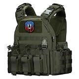 MGFLASHFORCE Tactical Vest Molle Airsoft Vest for Men (Green)