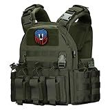 MGFLASHFORCE Tactical Vest Molle Airsoft Vest for Men (Green)
