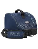 Harrison Howard Equestrian Helmet Bag – Protective Riding Helmet Case with Shoulder Strap, 600D Waterproof Fabric, Ventilated Design, Horse Riding Gear Storage for Travel & Schooling Navy
