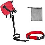 UCEDER Swim Parachute Resistance Training Set, Adjustable Swim Belt with Drag Parachute for Strength & Endurance,Swimming Resistance Training Equipment(Red)