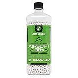 Aim Green Biodegradable Airsoft BBS, Premium-Grade 6mm Airsoft BBS, 20g, 25g, 32g, 36g, 40g, 2,500, 5,000, 10,000 Count