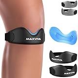 MAXVIVA Patellar Tendon Support Strap 2 Pack, Knee Brace for Women & Men, Patella Band for Running Hiking Basketball Gym Fitness Tennis Badminton Cycling, Offers Relief from Meniscus Tear and Knee Pain.