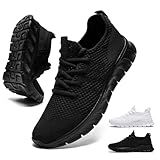 YRLTYO Non Slip Work Shoes Women Walking Running Tennis Sneakers Gym Workout Athletic Lightweight Comfortable Fashion Sport Mesh Casual Shoe Black Size 9