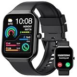 Smart Watch,1.96"HD Smartwatch for Men Women (Answer/Make Call), 2026 Fitness Activity with Heart Rate/Sleep Monitor/Step Counter, IP68 Waterproof, 113+ Sport Modes Running Watch for Android iOS Black