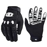 Seibertron Unisex MX ATV MTB Racing Gloves - Full Finger Touchscreen Glove for Mountain Biking and Motocross Black L