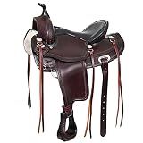 HILASON Draft Horse Western Saddle, Dark Brown, 17 in