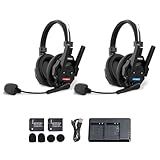 SYNCO XTALK XMAX2 Wireless Intercom Headset System, 2 Person Dual Ear Communication Headsets 500m/1640ft with Noise Reduction for Event TV Documentary Production, Xtalk-Xmax-Wireless-Headset-Intercom