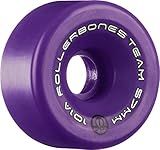 Rollerbones Team Logo 98A Recreational Roller Skate Wheels (Set of 8), Purple, 57mm