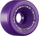 Rollerbones Team Logo 98A Recreational Roller Skate Wheels (Set of 8), Purple, 57mm