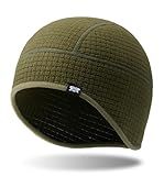 SUNMECI Winter Thermal Helmet Liner Skull Cap, Fleece Lined Warm Cycling Cap Ski Hat Beanie for Men Women Army Green