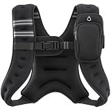 ZELUS Weighted Vest, 6lb/8lb/12lb/16lb/20lb/25lb/30lb Weight Vest with Reflective Stripe for Workout, Strength Training, Running, Fitness, Muscle Building, Weight Loss, Weightlifting, Black(8 lb)