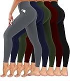 Diravo 5 Pack Women's Leggings with Pockets, High Waisted Workout & Yoga Pants for Tummy Control, Non See-Through for Gym