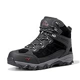 NORTIV 8 Men's Waterproof Lightweight Hiking Boots,Black,10 | Mid Top Suede Hiking Boots for Outdoor Trekking, Camping and Mountaineering Paladin