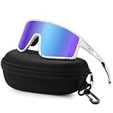 Kegrimi Sports Baseball Cycling Sunglasses for Men: Polarized Sunglasses for Women Youth UV Protection Running(Iceblue,150mm)