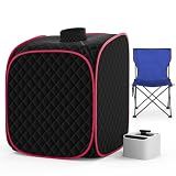 FniOk Portable Steam Sauna at Home, 9 Levels Heating, Sauna Tent for Home with Steamer and Folding Chair, Sauna for Relaxation, Detoxification, Spa