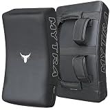 Mytra Fusion Kick Shield Curved MMA Strike Shield Muay Thai Training Strike pad Kicking Striking Shield Focus for Kickboxing Taekwondo & Martial Arts x 1 Single Unit (Black)