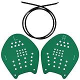 NQEUEPN Swimming Paddles for Hands, Swim Paddles with Adjustable Straps, Medium, Green, Black