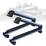 Ski and Snowboard Roof Racks, Ski Roof Racks with Anti-Theft Lock Racks Carrier for Snowboard Universal Ski Top Holder Fits for Square/Round/Aero/Oval Cross Bars, Blue