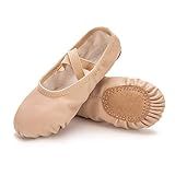 RoseMoli Ballet Shoes for Girls/Toddlers/Kids/Women, Leather Yoga Shoes/Ballet Slippers for Dancing 1.5 Little Kid Nude