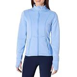 Amazon Essentials Women's Active Sweat Slim-Fit Zip Through Jacket, Cornflower Blue, Medium