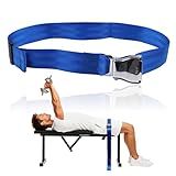 Nordic Curl Bench Stabilizer Strap – Adjustable 66'' with Heavy-Duty Buckle for Lat Pulldown, Leg Extension & Home Gym Workouts (blue)