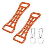 BOXOB 2pcs Ski Boot Buckle Lever, Multi-Purpose Ski Shoes Buckle Tightening Assist Tool Skiing Boot Buckle Extension Aid with 2 Hanging Buckles for Ski Enthusiasts (Red)