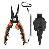 KastKing AeroVice 7.5” Fishing Pliers, 420 Stainless Steel, Uni-Body Construction, Lightweight & Corrosion-Resistant, Multi-Function Jaws, Braid Cutters, Sheath, Lanyard & Carabiner
