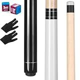 IIQ 2 in 1 Jump Break Stick 28oz Heavy Hitter Jump Break Pool Cue Stick 3 Pieces Canadian Maple Wood (28 oz)