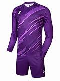 KELME Soccer Goalkeeper Jersey Pro Set Uniform - Padded Goalkeeper Shirt Shorts Socks - Men's Goalie Jersey Adults Kids (Purple (No Socks), Medium)