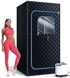 pikulLA Portable Sauna for Home, Personal Portable Steam Sauna Tent with 1200W 3L Steamer Heater, 15 Levels, Remote Control, Foldable Chair, Cozy Big Size 36 * 36 * 71 inches