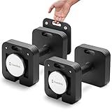 Eisenlink Adjustable Dumbbells, 50lbs Pair, 5pound Increments, Quick-Lock Square Weight set for Home Gym Fitness (50lbx2)