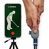 SnapSwing Golf Swing Training Analyzer – Remote Bluetooth Shutter for Smartphones – Record & Photograph Your Swing from Club Grip – Lightweight, Rechargeable, Fits Any Golf Club – Golf Training Aid
