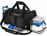 Ultimate Gym Bag 2.0: The Durable Crowdsource Designed Duffel Bag with 10 Optimal Compartments Including Water Resistant Pouch (Black, Medium (20"))