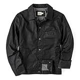 Huckberry Flint and Tinder James Waxed Snap Jacket, Mens Jacket, Coal, Medium